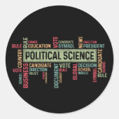 Political Science Ronde Sticker (Voorkant)