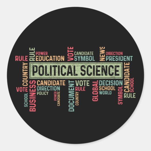 Political Science Ronde Sticker (Voorkant)