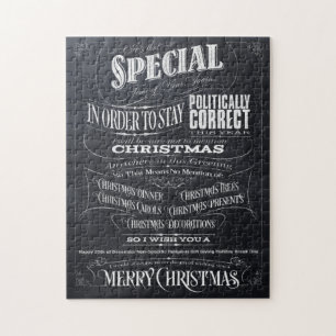 Politically Correct Chalk Chrismas Puzzle Box I Legpuzzel
