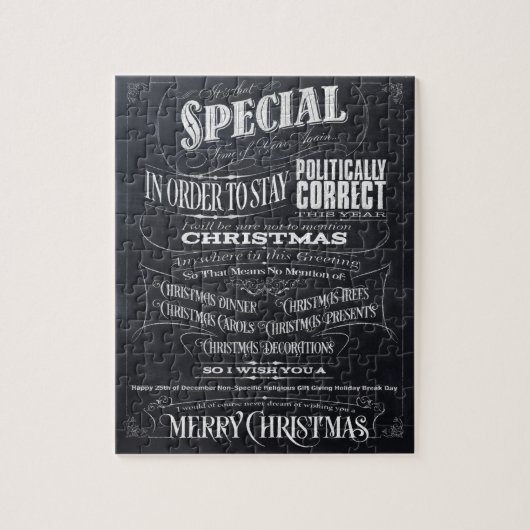 Politically InJUTE Correct Chalk Christmas I Legpuzzel (Verticaal)