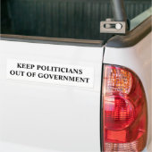 Politici buiten de regering houden bumpersticker (Op Truck)