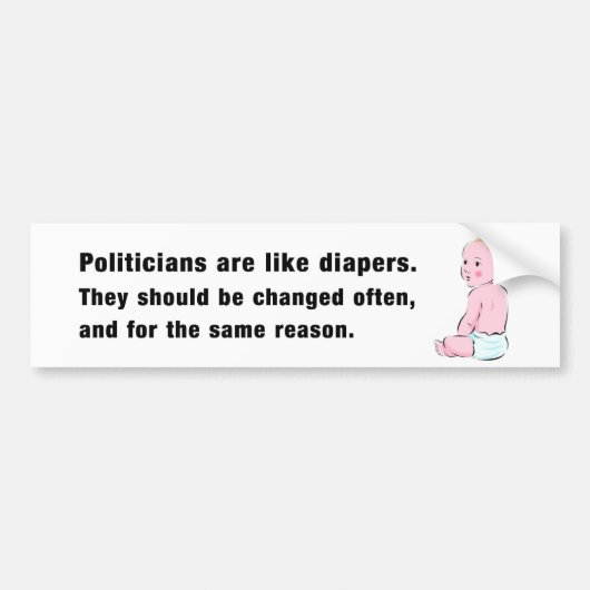 Politici en diapers Bumpersticker (Voorkant)