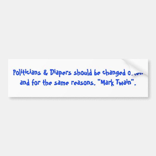Politici en diapers Bumpersticker (Voorkant)