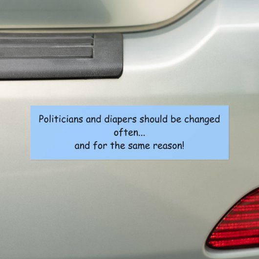 POLITICI EN DIAPERS BUMPERSTICKER (Op auto)