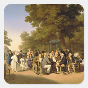 Politici in de Tuileries Gardens, 1832 Vierkante Sticker