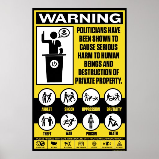 Politici waarschuwen Poster (Voorkant)