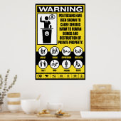 Politici waarschuwen Poster (Keuken)