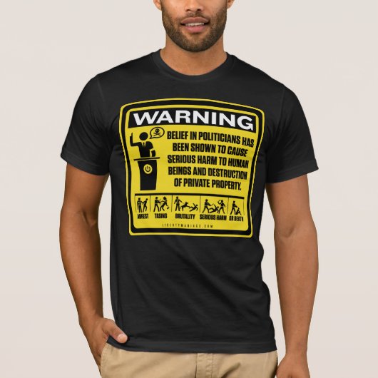 Politici Waarschuwing Shirt (Voorkant)