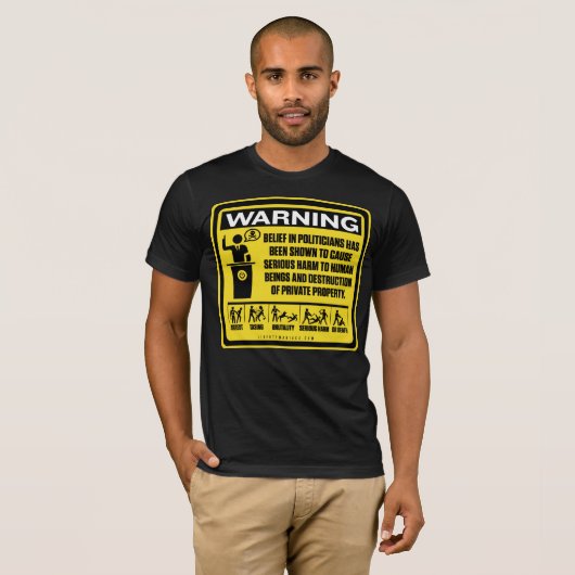 Politici Waarschuwing Shirt (Voorkant volledig)