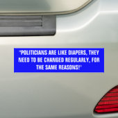 "POLITICI ZIJN ALS DIAPERS, ZE MOETEN ... BUMPERSTICKER (Op auto)