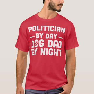 Politiciste tegen dag Dog papa tegen nacht T-shirt