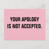 Politicus Uw verontschuldiging wordt niet aanvaard Briefkaart (Voorkant)
