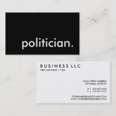 politicus. visitekaartje (Voorkant / Achterkant)