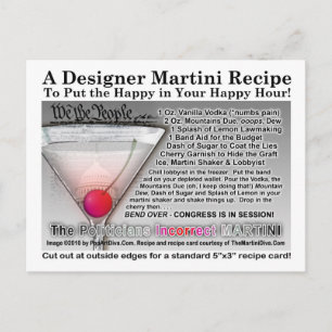 Politicus's onjuiste Joke Martini Recept Ansichtka Briefkaart