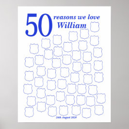 Politie 50th Birthday Guest Book Poster