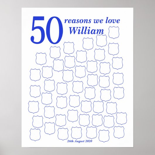 Politie 50th Birthday Guest Book Poster (Voorkant)