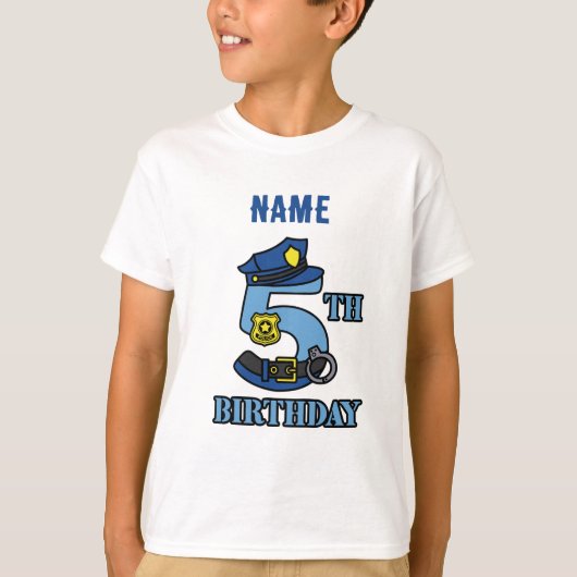 Politie 5e verjaardag t-shirt (Voorkant)