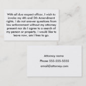 Politie 5e wijziging kaarten visitekaartje (Voorkant / Achterkant)