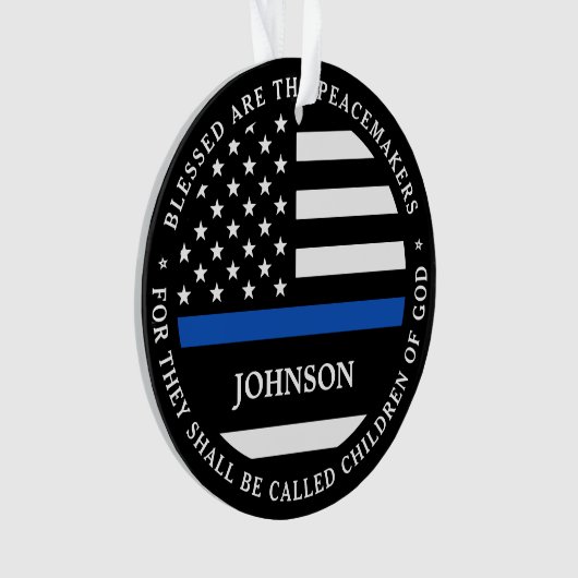 Politie - Aangepaste Cop zonder blauwe lijn Ornament (voorkant)