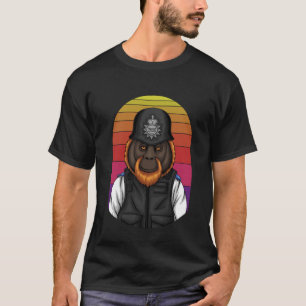 Politie Aap Moderne Zwarte Kunst Illustratie T-shirt