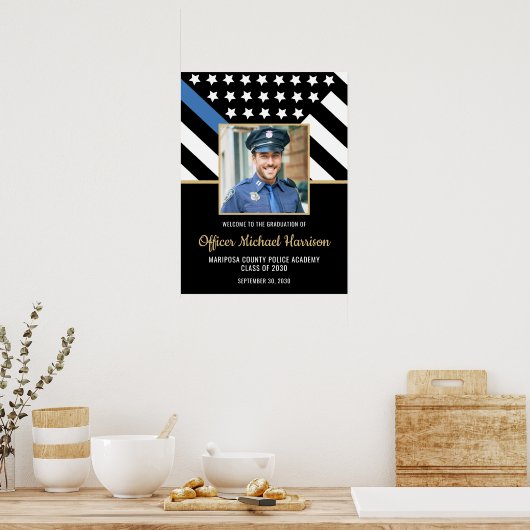 Politie Academie Afstudeerfeest Vlag Foto Welkom Poster (Keuken)