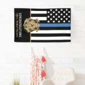 Politie Academie Afstuderen Agent Blauwe Lijn Vlag Spandoek (Insitu)