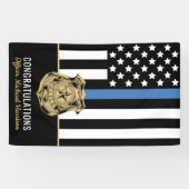 Politie Academie Afstuderen Agent Blauwe Lijn Vlag Spandoek (Horizontaal)