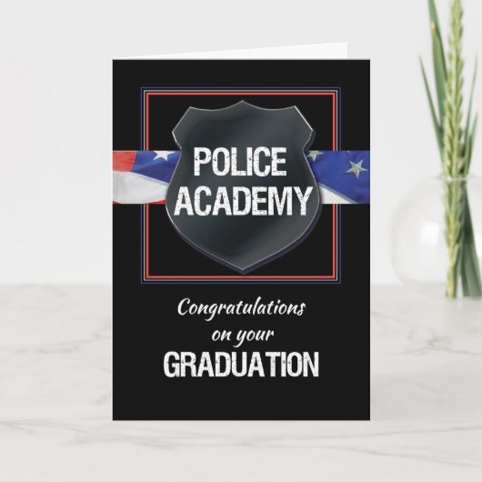 Politie Academie Afstuderen Gefeliciteerd, zwart w Kaart (Voorkant)