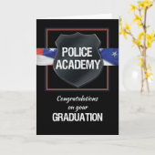 Politie Academie Afstuderen Gefeliciteerd, zwart w Kaart (Gele Bloem)