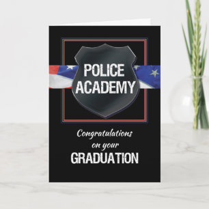 Politie Academie Afstuderen Gefeliciteerd, zwart w Kaart