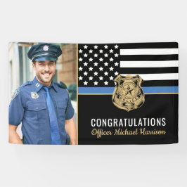 Politie Academie Graduation Party Flag Foto Spandoek