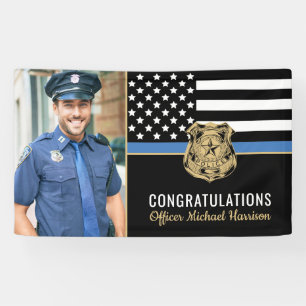Politie Academie Graduation Party Flag Foto Spandoek