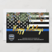 Politie Afdeling Kerstmis Rechtshandhaving Gelukki Feestdagenkaart (Voorkant)