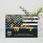 Politie Afdeling Kerstmis Rechtshandhaving Gelukki Feestdagenkaart (Staand voorkant)