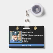 politie-afdeling wetshandhaving ID Badge (Voorzijde met uittrekbare clip)