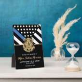 Politie afstudeerfeest Thin Blue Line Welkom Fotoplaat (Zijkant)