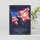 Politie afstuderen Academie Majestic Uitnodiging (Staand voorkant)