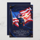 Politie afstuderen Academie Majestic Uitnodiging (Voorkant / Achterkant)