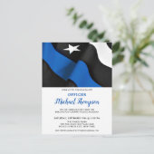 Politie Afstuderen Amerikaanse vlag Thin Blue Line Uitnodiging Briefkaart (Staand voorkant)