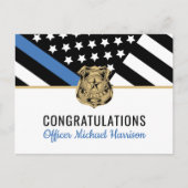 Politie Afstuderen Blauwe Lijn Vlaggenwet Handhavi Uitnodiging Briefkaart (Voorkant)