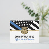 Politie Afstuderen Blauwe Lijn Vlaggenwet Handhavi Uitnodiging Briefkaart (Staand voorkant)