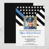 Politie Afstuderen Blue Line Law Enforcement Foto Kaart (Voorkant / Achterkant)