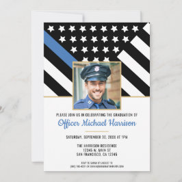 Politie Afstuderen Blue Line Law Enforcement Foto Kaart