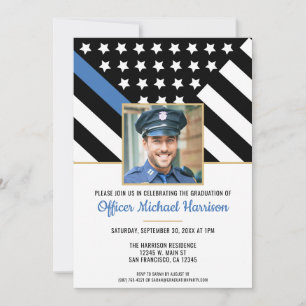 Politie Afstuderen Blue Line Law Enforcement Foto Kaart
