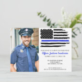 Politie Afstuderen Blue Line Law Enforcement Foto Kaart (Staand voorkant)