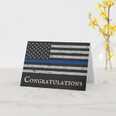 Politie Afstuderen gefeliciteerd met blauwe lijn Kaart (Gele Bloem)