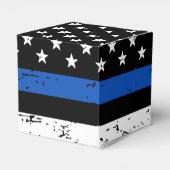 Politie Afstuderen Handhaving in blauwe lijn Bedankdoosjes (Achterkant)