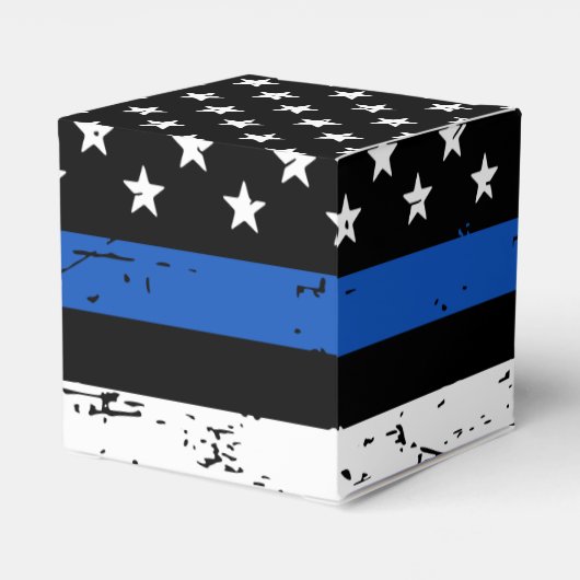 Politie Afstuderen Handhaving in blauwe lijn Bedankdoosjes (Achterkant)