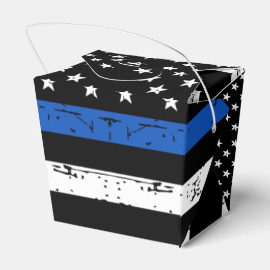 Politie Afstuderen Handhaving in blauwe lijn F Bedankdoosjes (Achterkant)