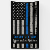 Politie Afstuderen Handhaving in blauwe lijn Spandoek (Verticaal)